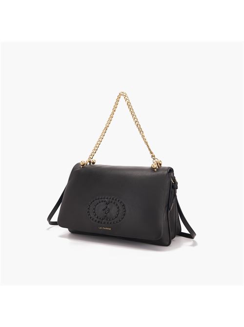 BORSA A SPALLA WOVEN BLACK LA CARRIE | 142P-TA-172 LEAX